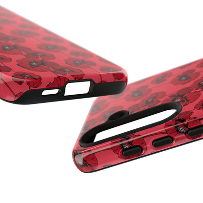 Red Poppy Phone Case for iPhone, Samsung & Google Pixel – Bold Floral Statement Aesthetic - JGUS