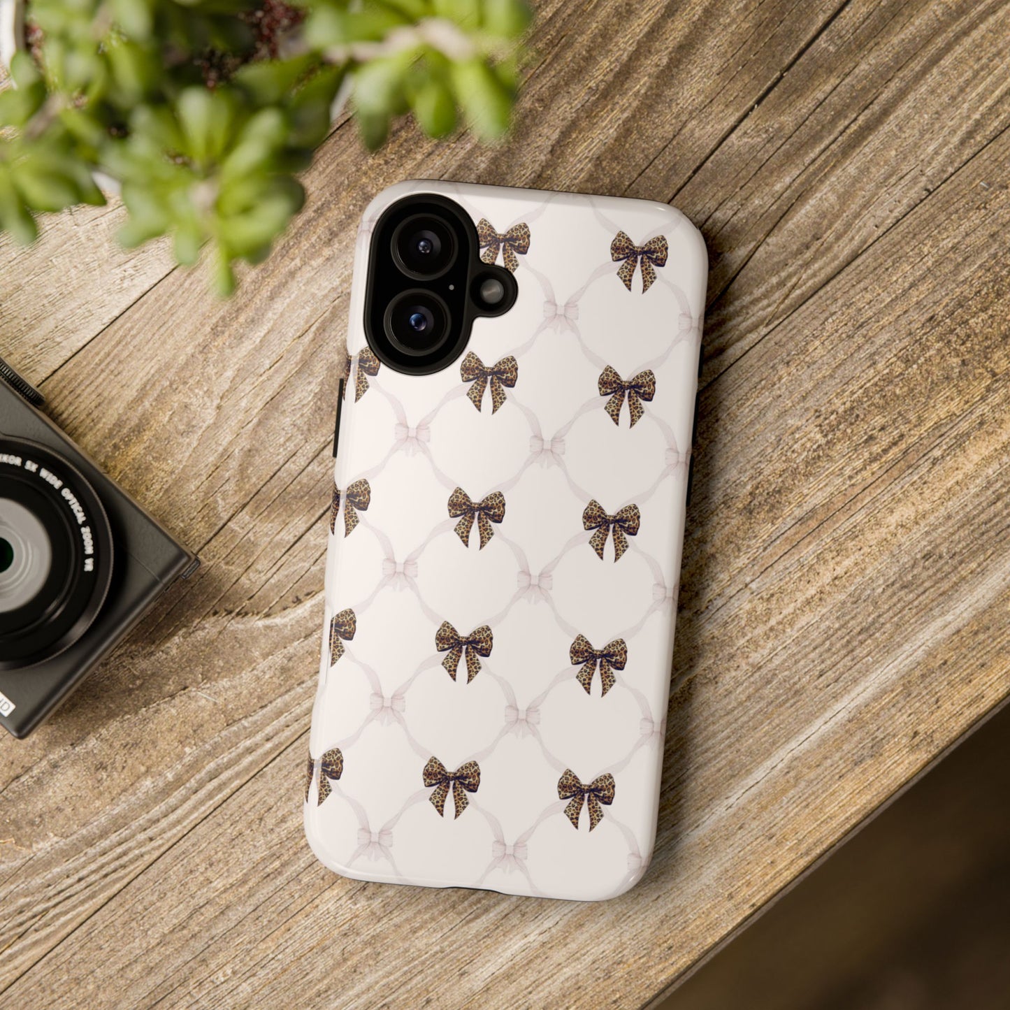 Chic Bow Pattern Phone Case | Elegant Clear Protective Case | Stylish iPhone & Samsung Cover - JGUS