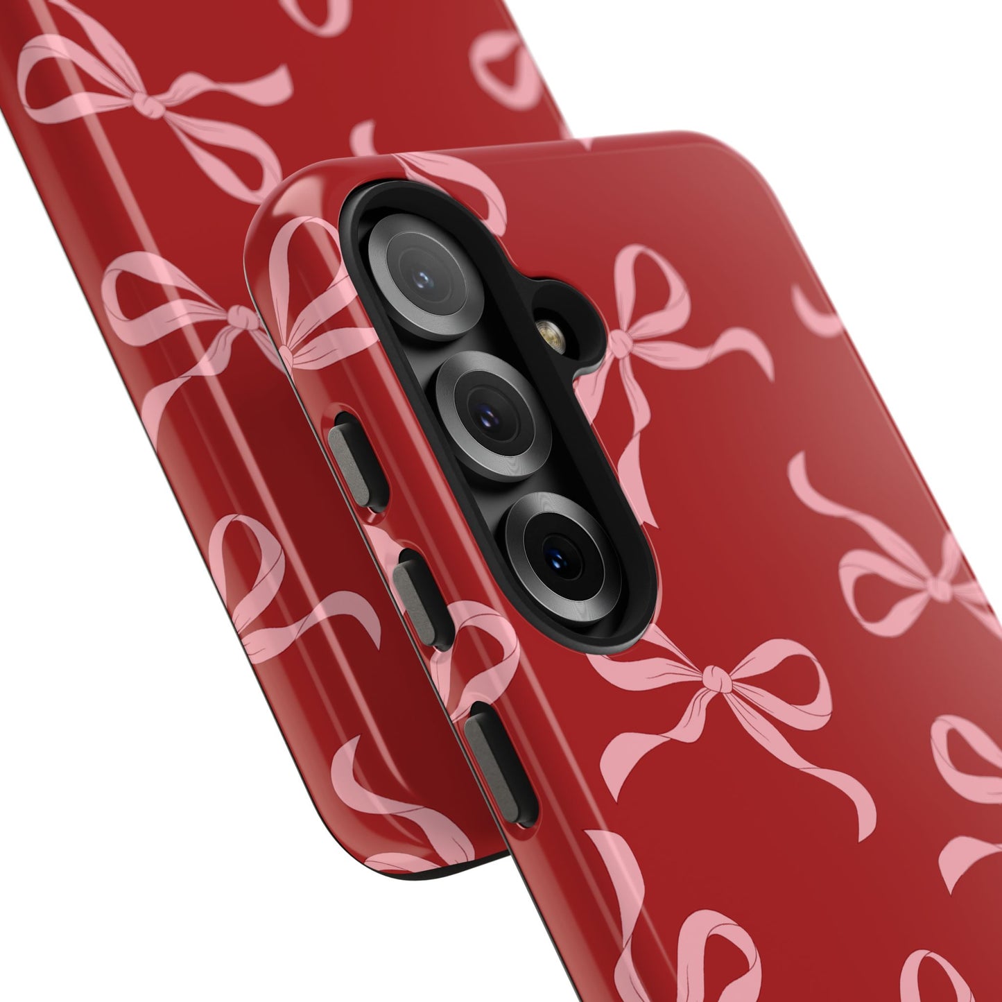 Pink Bows on Red Phone Case