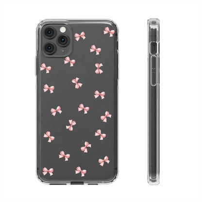 Pink Bow Dreams Clear Phone Case