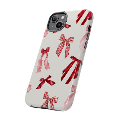 Burgundy Chic Bow Design Phone Case - JGUS