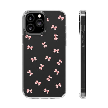 Pink Bow Dreams Clear Phone Case