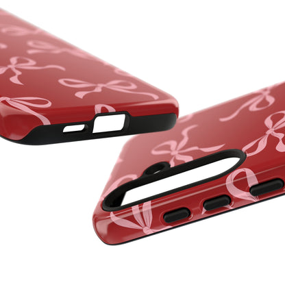 Pink Bows on Red Phone Case - JGUS