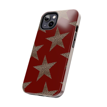 Leopard Star Luxe - Burgundy Edition | Aesthetic Coquette Phone Case for iPhone & Galaxy