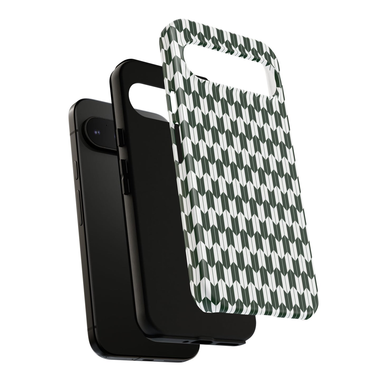 Green Harmony Geometric Phone Case – Durable, Slim, and MagSafe Compatible - JGUS