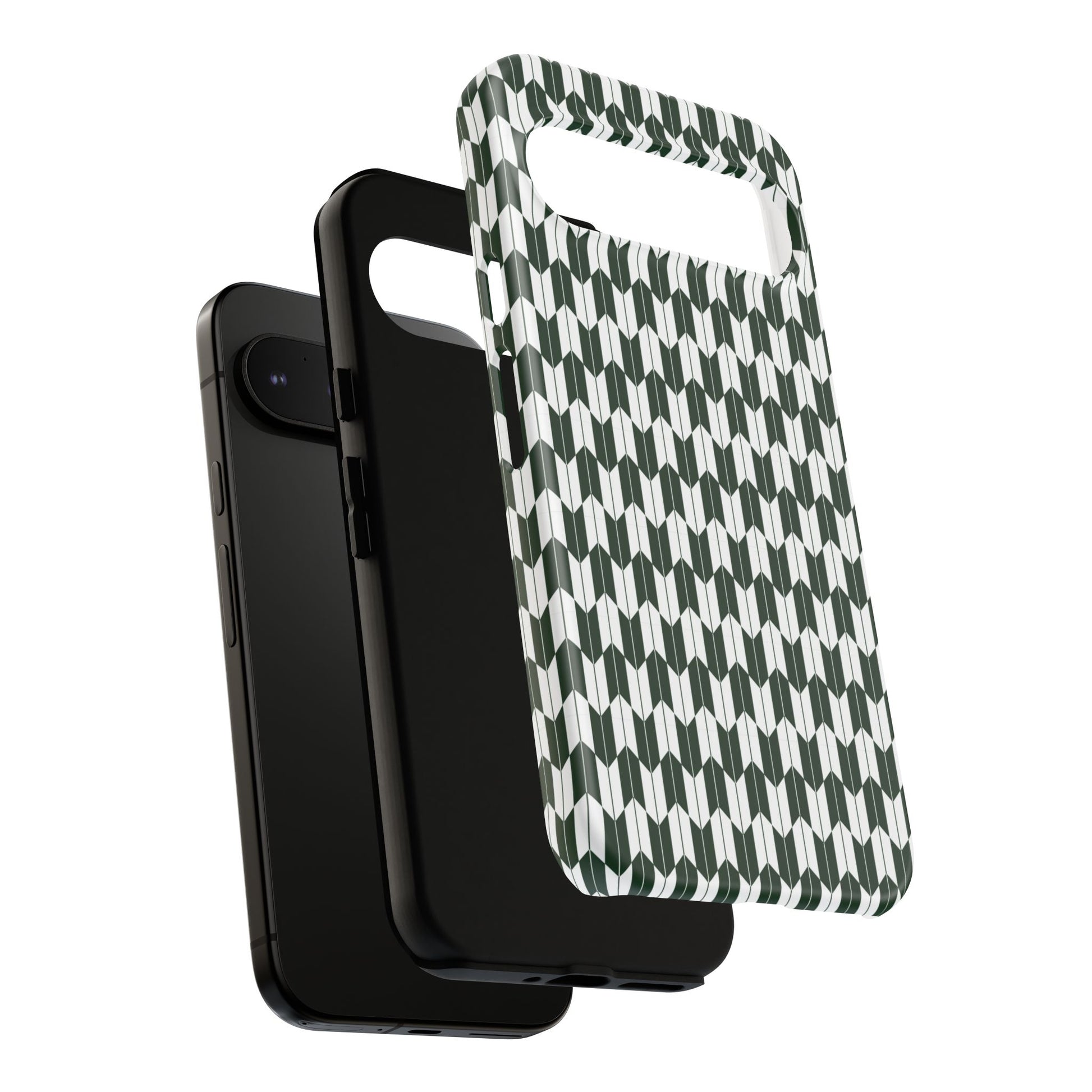 Green Harmony Geometric Phone Case – Durable, Slim, and MagSafe Compatible - JGUS