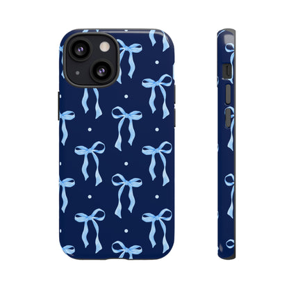 Bows & Blues Phone Case – Aesthetic Ribbon Print | Fits iPhone & Samsung - JGUS