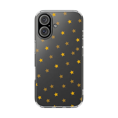 Yellow Stars Clear Phone Case – Stylish, Durable Protection