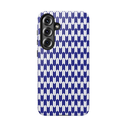 Navy Blue Geometric Phone Case for iPhone Samsung Pixel – Minimal Pattern Modern Aesthetic - JGUS