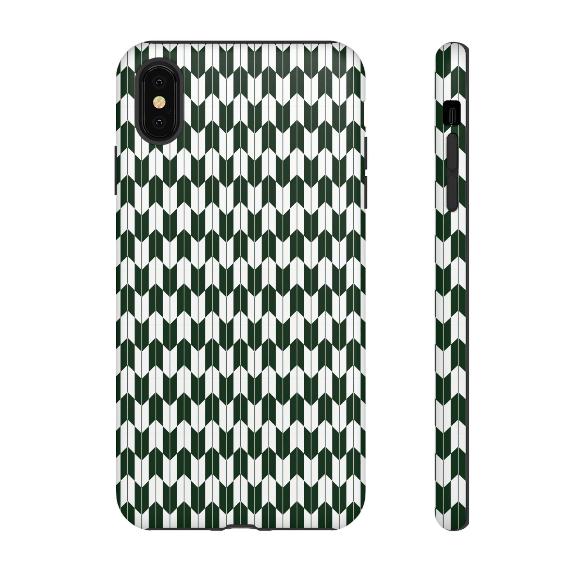 Green Harmony Geometric Phone Case – Durable, Slim, and MagSafe Compatible - JGUS