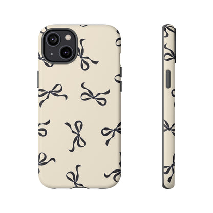 Beige and Black Bow Phone Case - JGUS