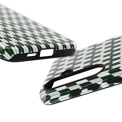 Green Harmony Geometric Phone Case – Durable, Slim, and MagSafe Compatible - JGUS