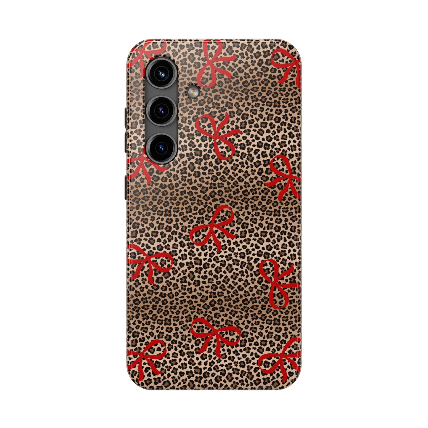 Bold Bow Leopard Print Phone Case – Aesthetic Protective Cover for iPhone & Samsung - Fashionable Animal Print Cover