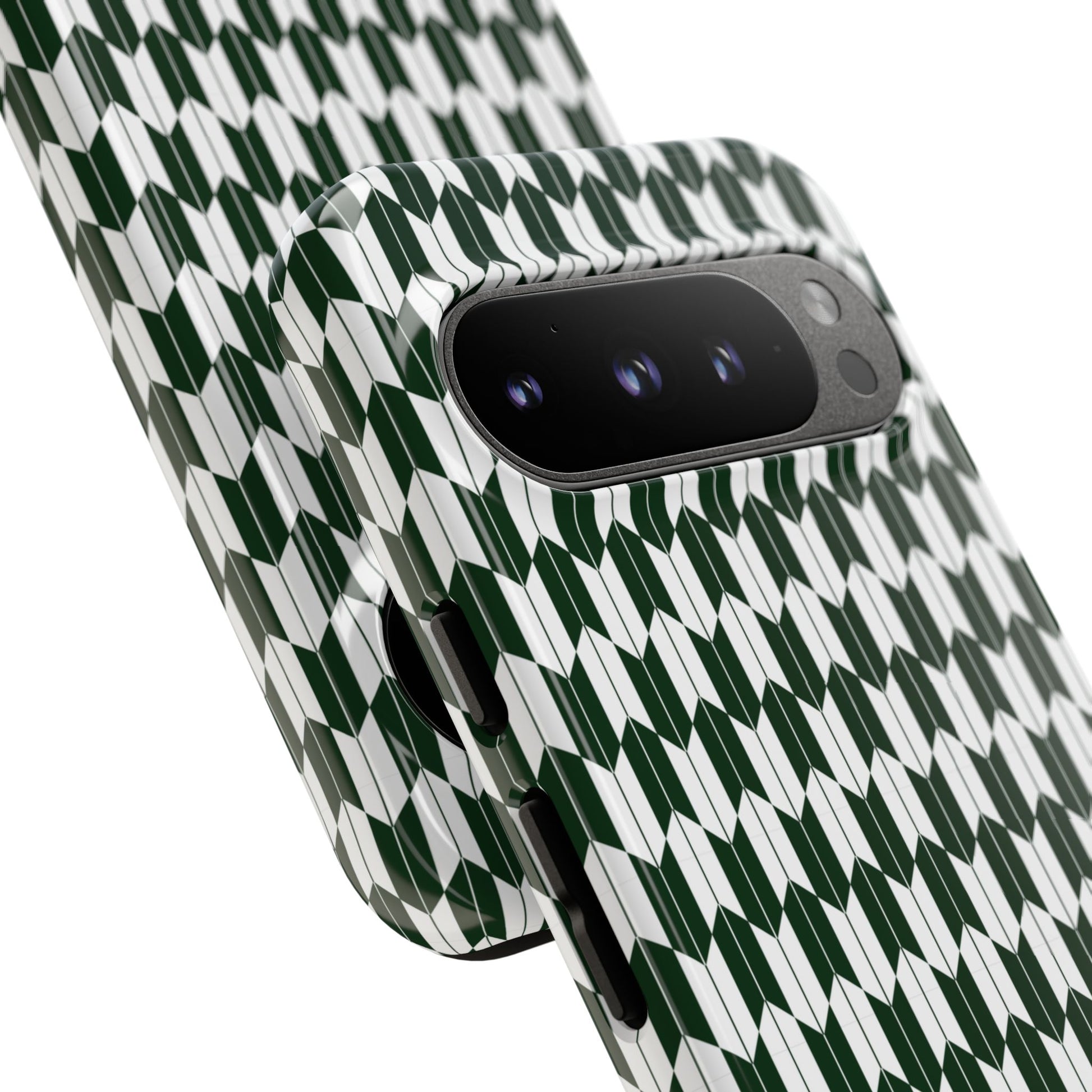 Green Harmony Geometric Phone Case – Durable, Slim, and MagSafe Compatible - JGUS