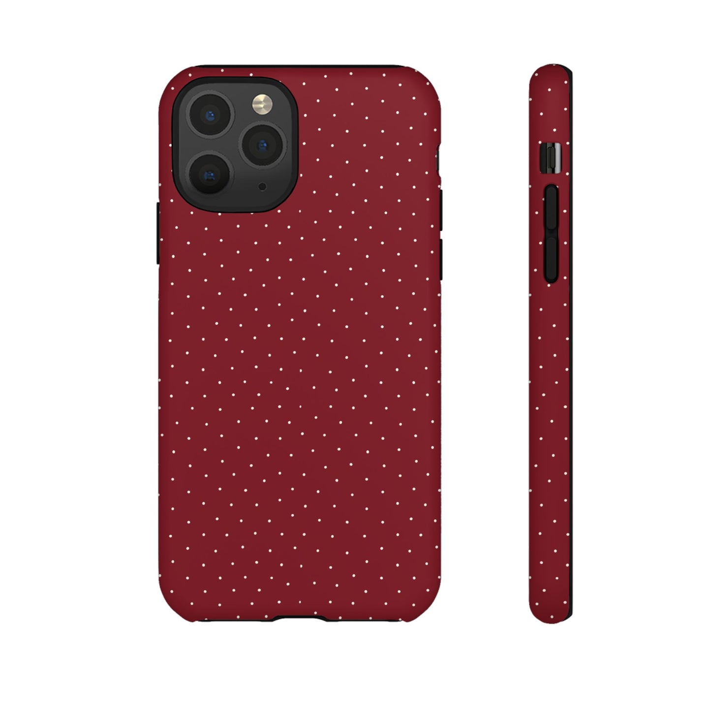 Burgundy  & White Dots Case - JGUS