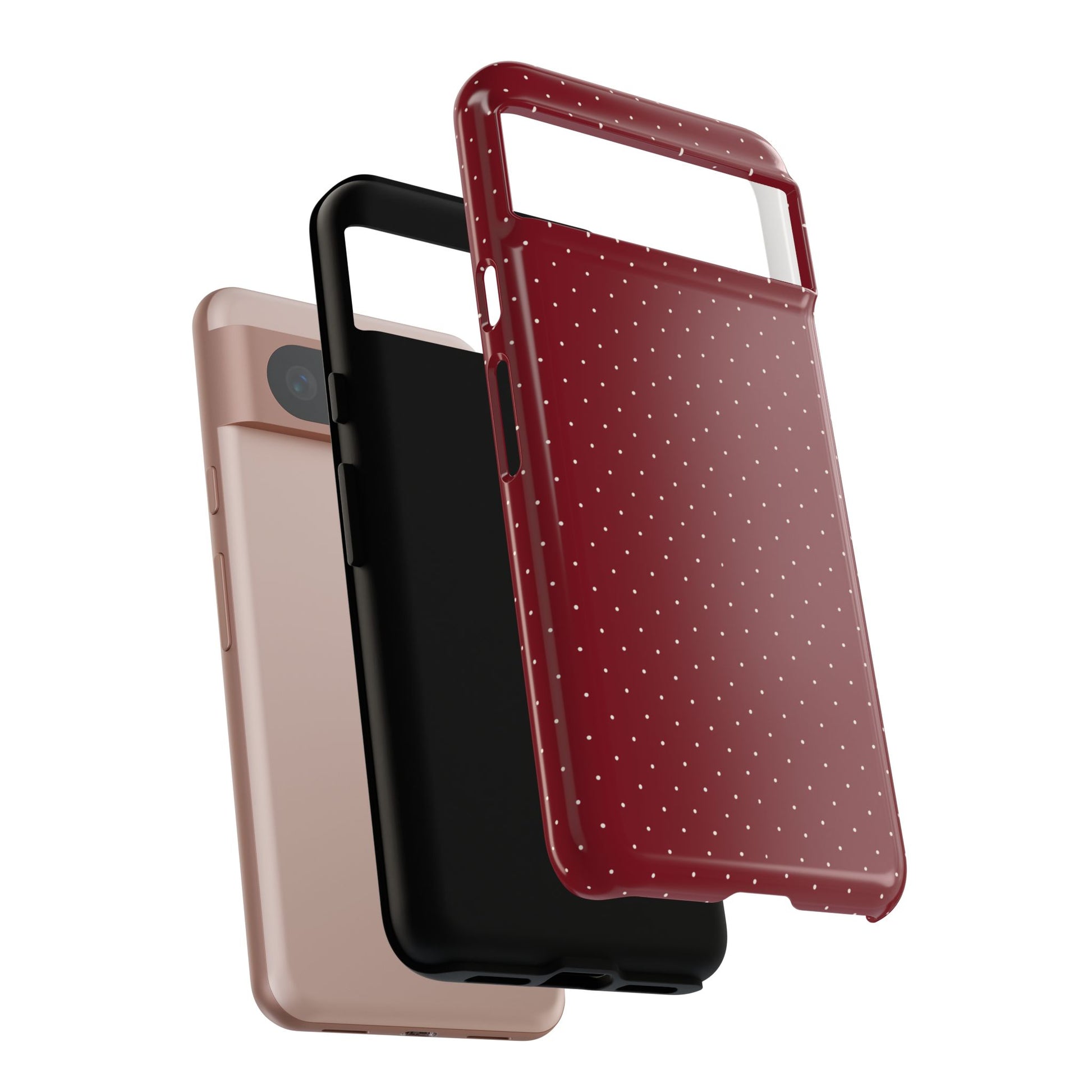 Burgundy  & White Dots Case - JGUS