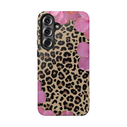 Leopard Bloom Pink Floral Phone Case – Trendy Animal Print Case for iPhone & Samsung
