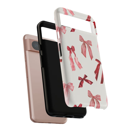 Burgundy Chic Bow Design Phone Case - JGUS