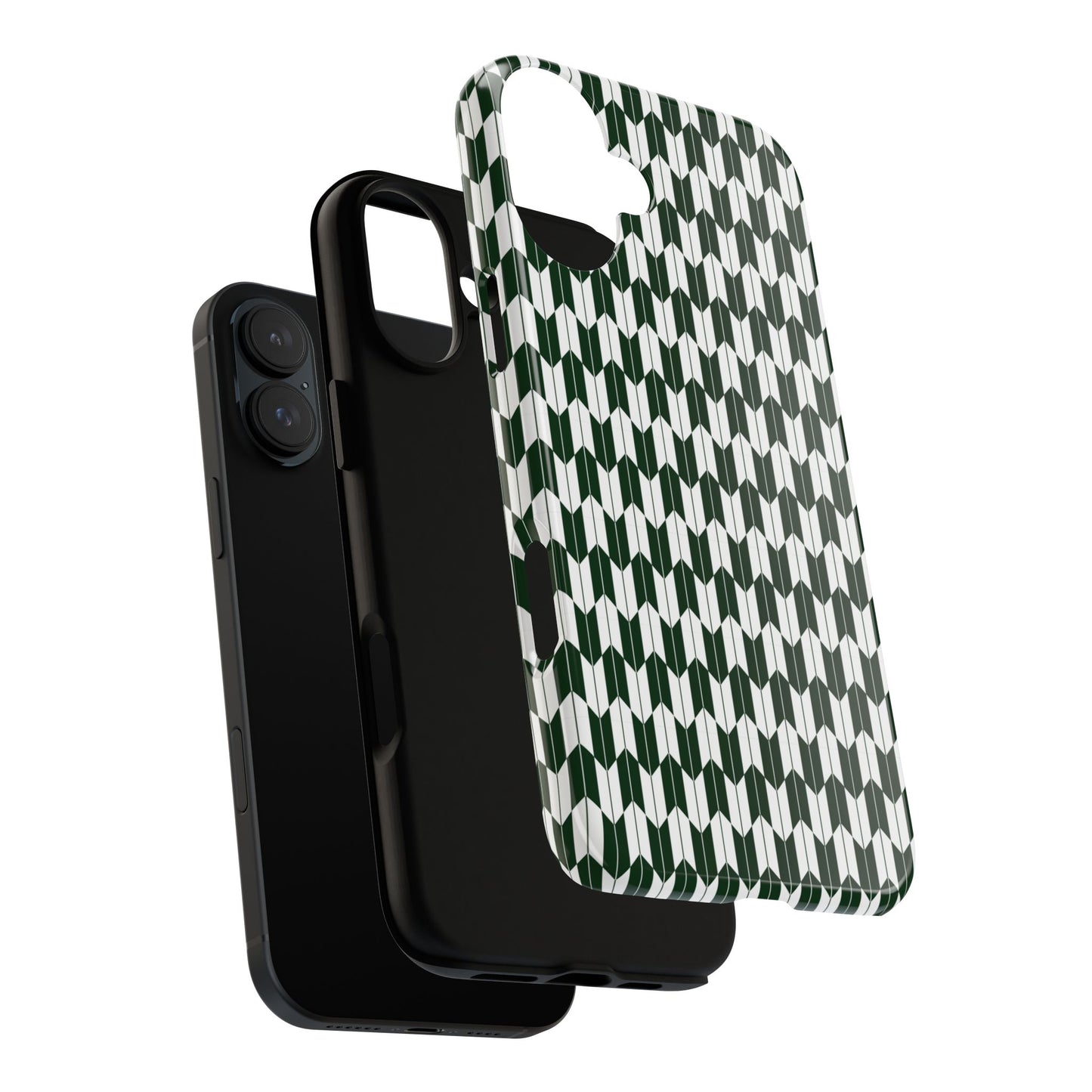 Green Harmony Geometric Phone Case – Durable, Slim, and MagSafe Compatible - JGUS