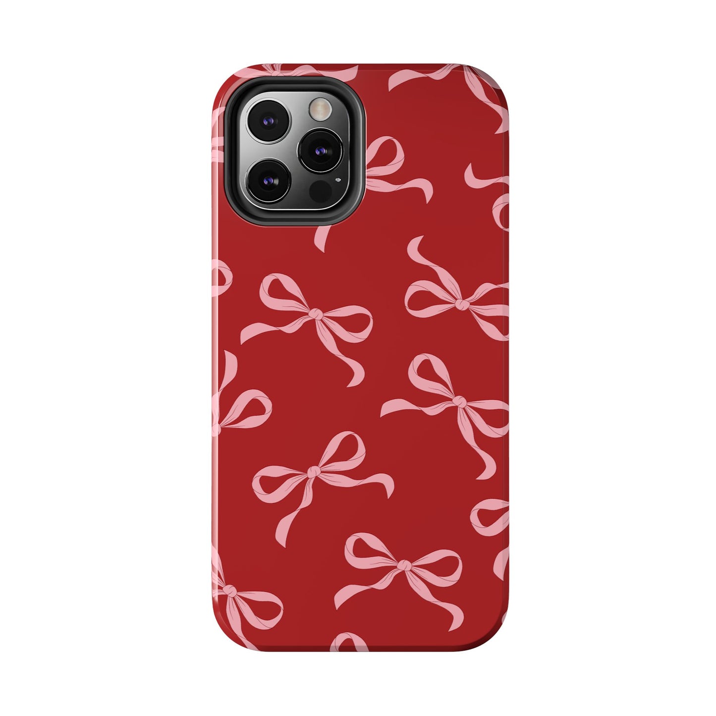 Pink Bows on Red Phone Case