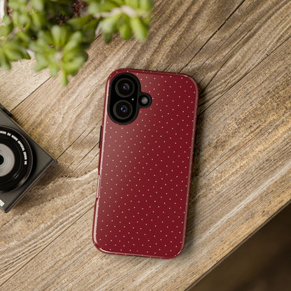 Burgundy  & White Dots Case - JGUS