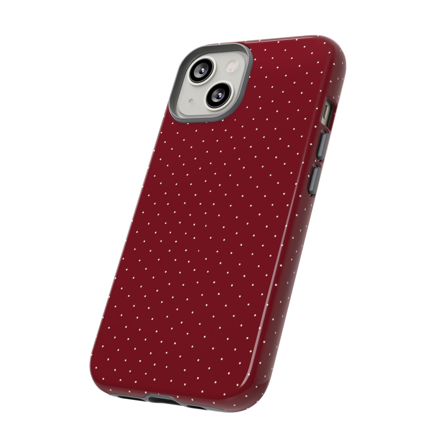 Burgundy  & White Dots Case - JGUS