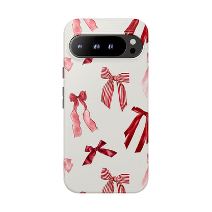 Burgundy Chic Bow Design Phone Case - JGUS