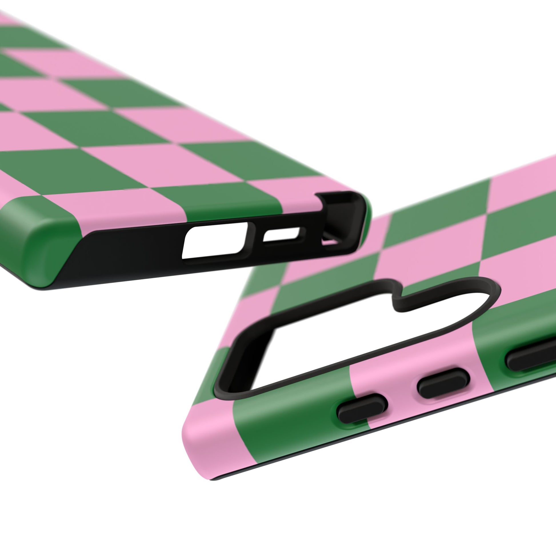 Pink Retro Checkered Phone Case – 90s Aesthetic, Vintage Grid Pattern for iPhone & Samsung - JGUS