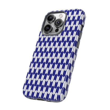 Navy Blue Geometric Phone Case for iPhone Samsung Pixel – Minimal Pattern Modern Aesthetic - JGUS