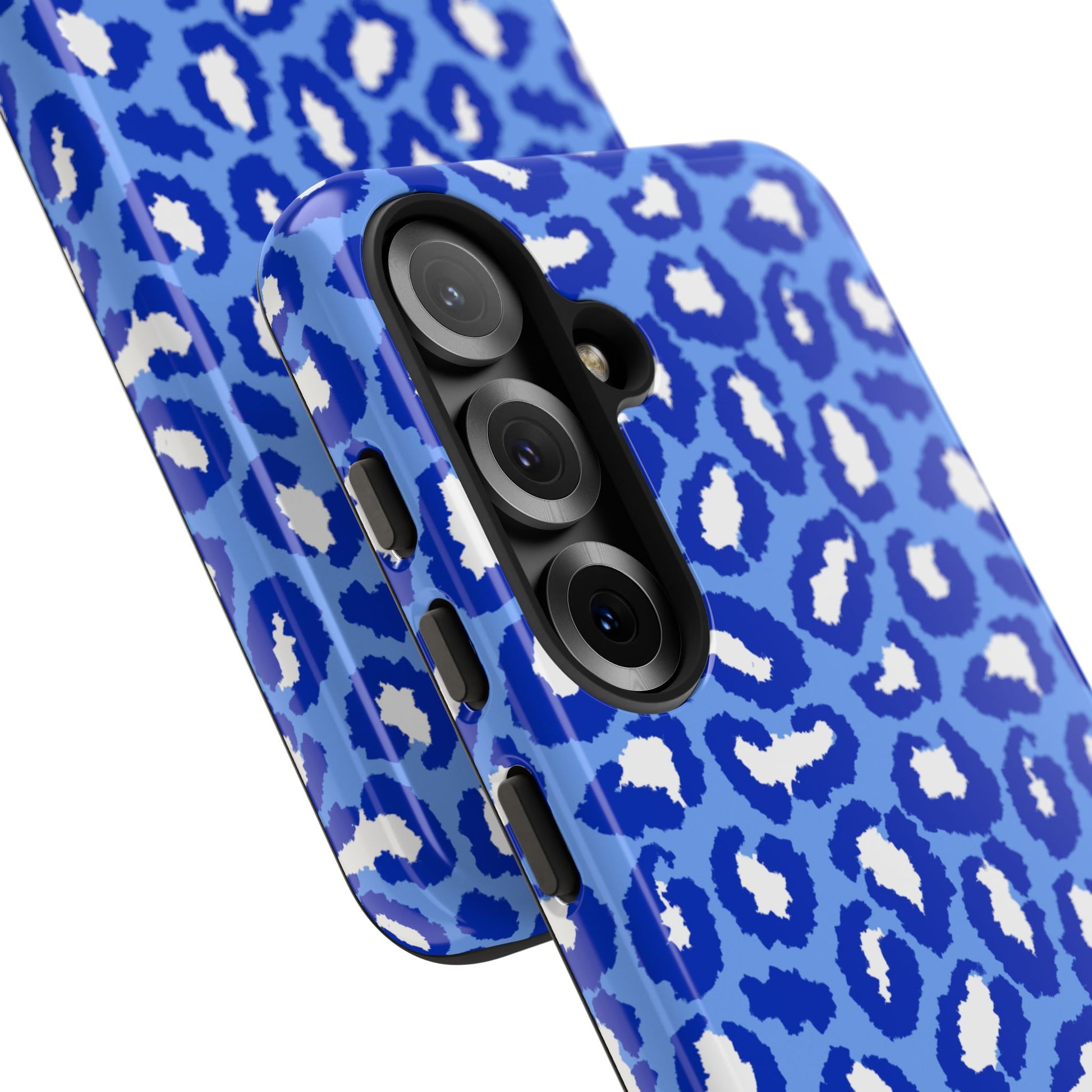 Leopard Vibes - Blue Edition Phone Case for iPhone & Samsung - Stylish & Durable Animal Print Case - JGUS