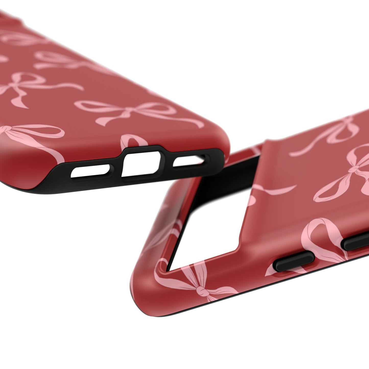 Pink Bows on Red Phone Case - JGUS