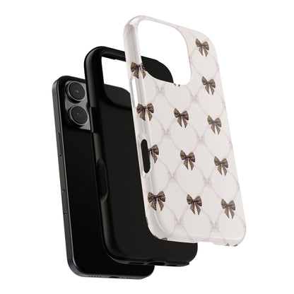 Chic Bow Pattern Phone Case | Elegant Clear Protective Case | Stylish iPhone & Samsung Cover - JGUS