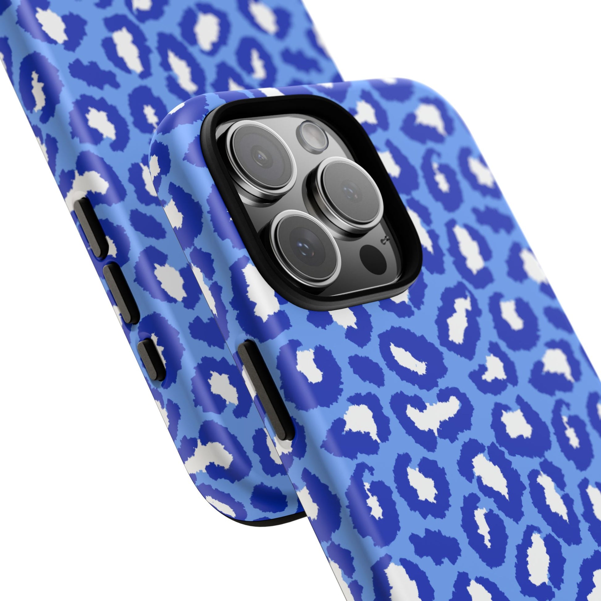 Leopard Vibes - Blue Edition Phone Case for iPhone & Samsung - Stylish & Durable Animal Print Case - JGUS
