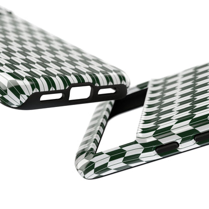 Green Harmony Geometric Phone Case – Durable, Slim, and MagSafe Compatible - JGUS
