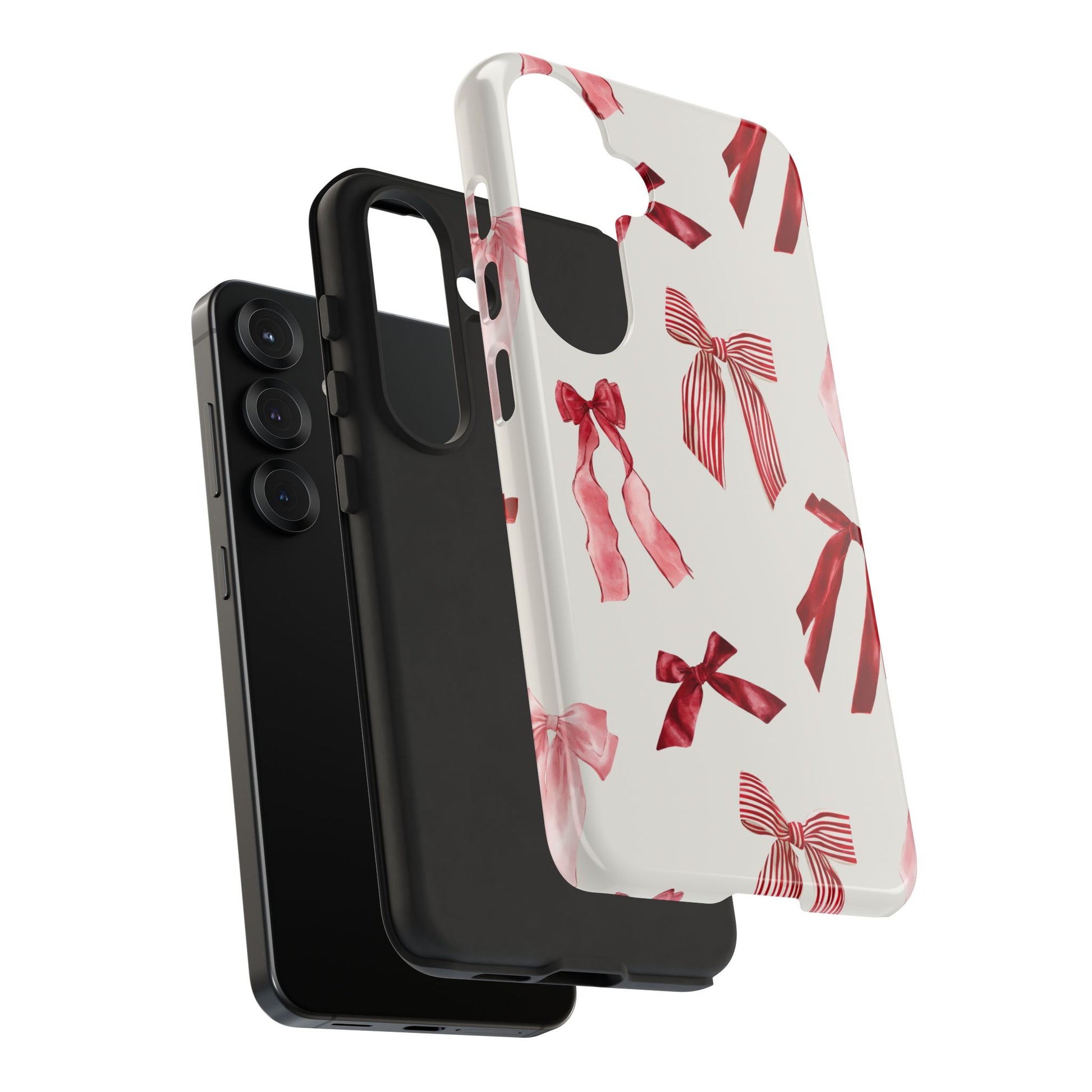 Burgundy Chic Bow Design Phone Case - JGUS