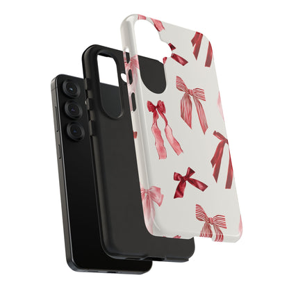 Burgundy Chic Bow Design Phone Case - JGUS