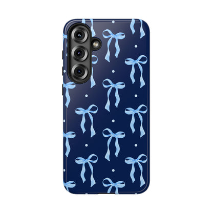Bows & Blues Phone Case – Aesthetic Ribbon Print | Fits iPhone & Samsung - JGUS