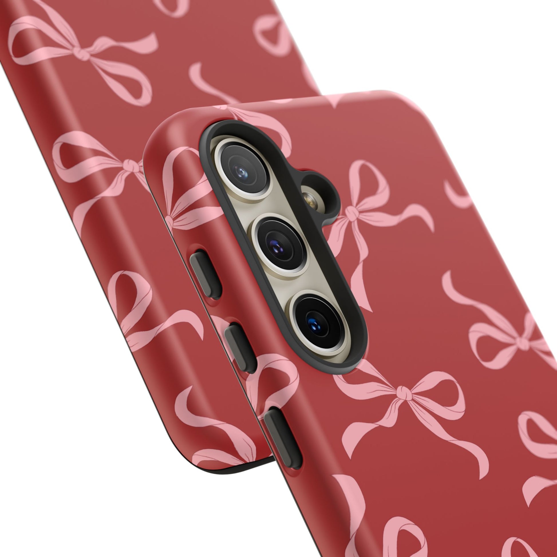 Pink Bows on Red Phone Case - JGUS