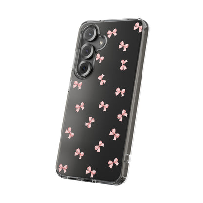 Pink Bow Dreams Clear Phone Case