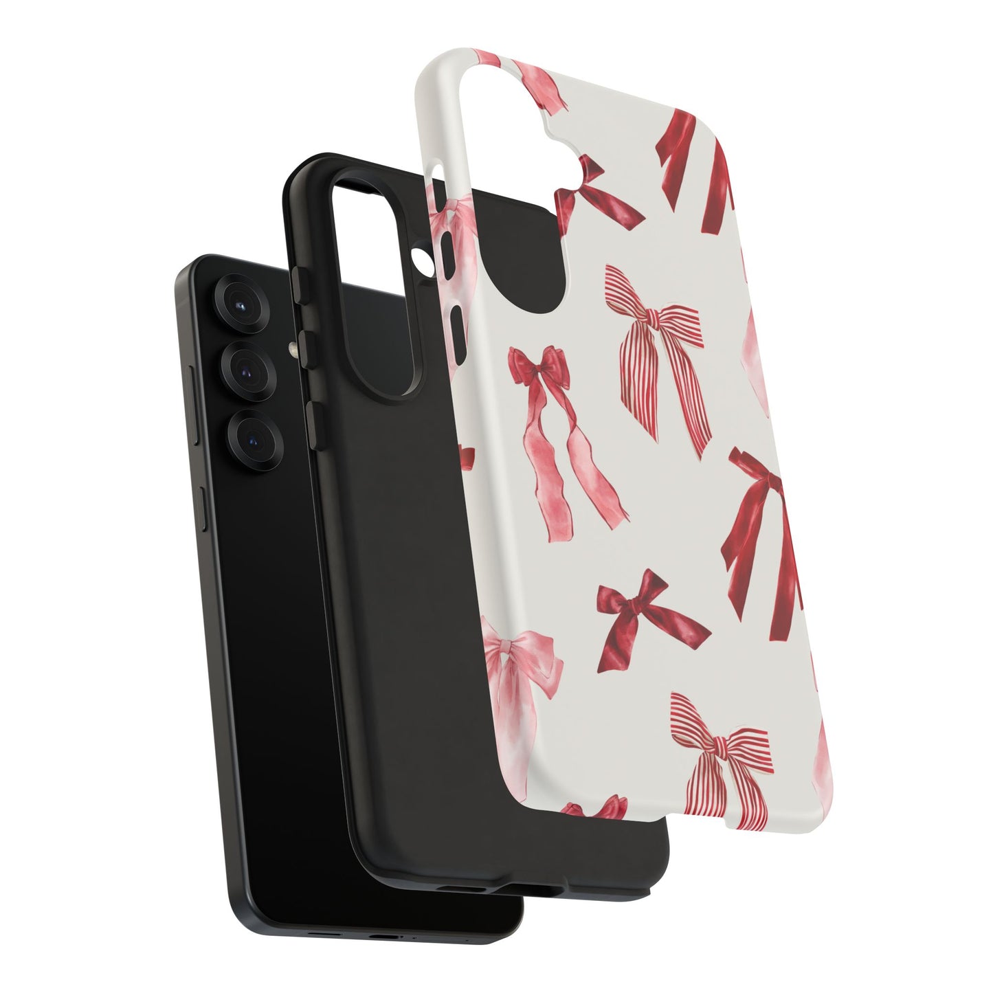 Burgundy Chic Bow Design Phone Case - JGUS