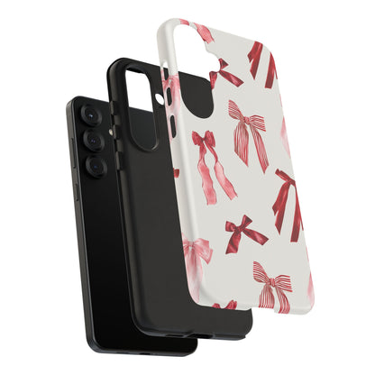 Burgundy Chic Bow Design Phone Case - JGUS