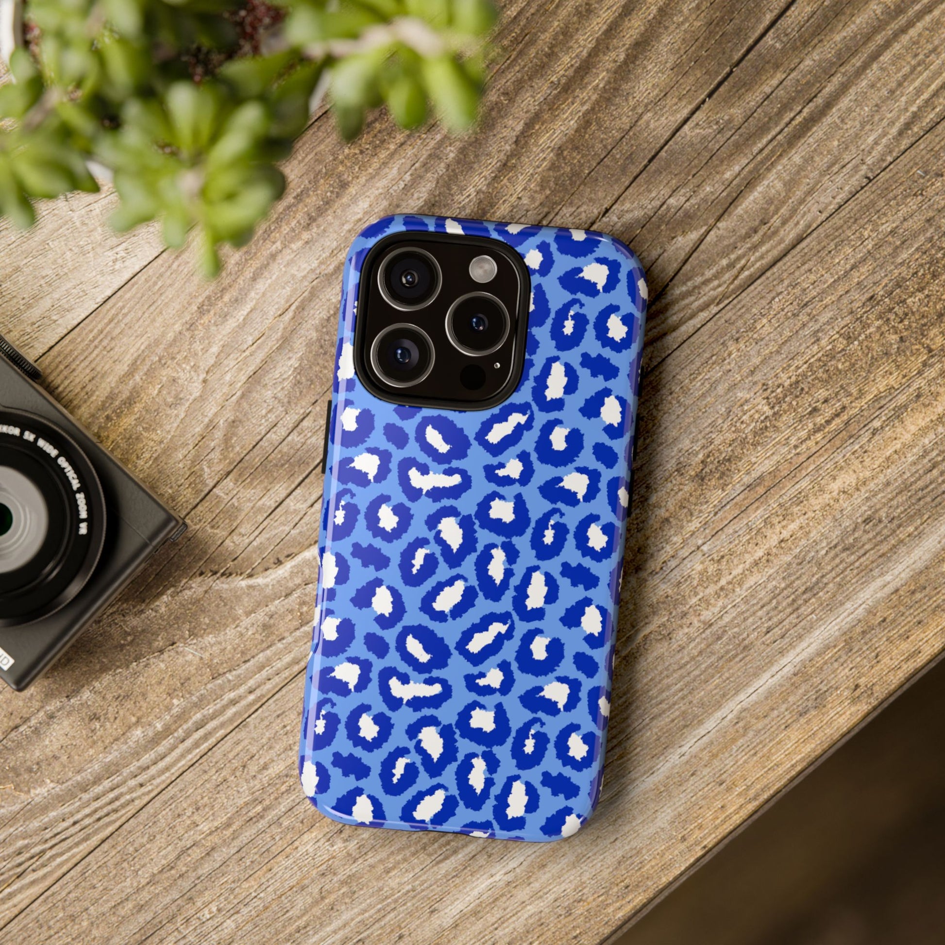 Leopard Vibes - Blue Edition Phone Case for iPhone & Samsung - Stylish & Durable Animal Print Case - JGUS