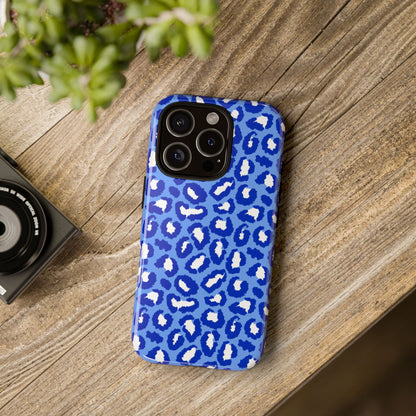 Leopard Vibes - Blue Edition Phone Case for iPhone & Samsung - Stylish & Durable Animal Print Case - JGUS