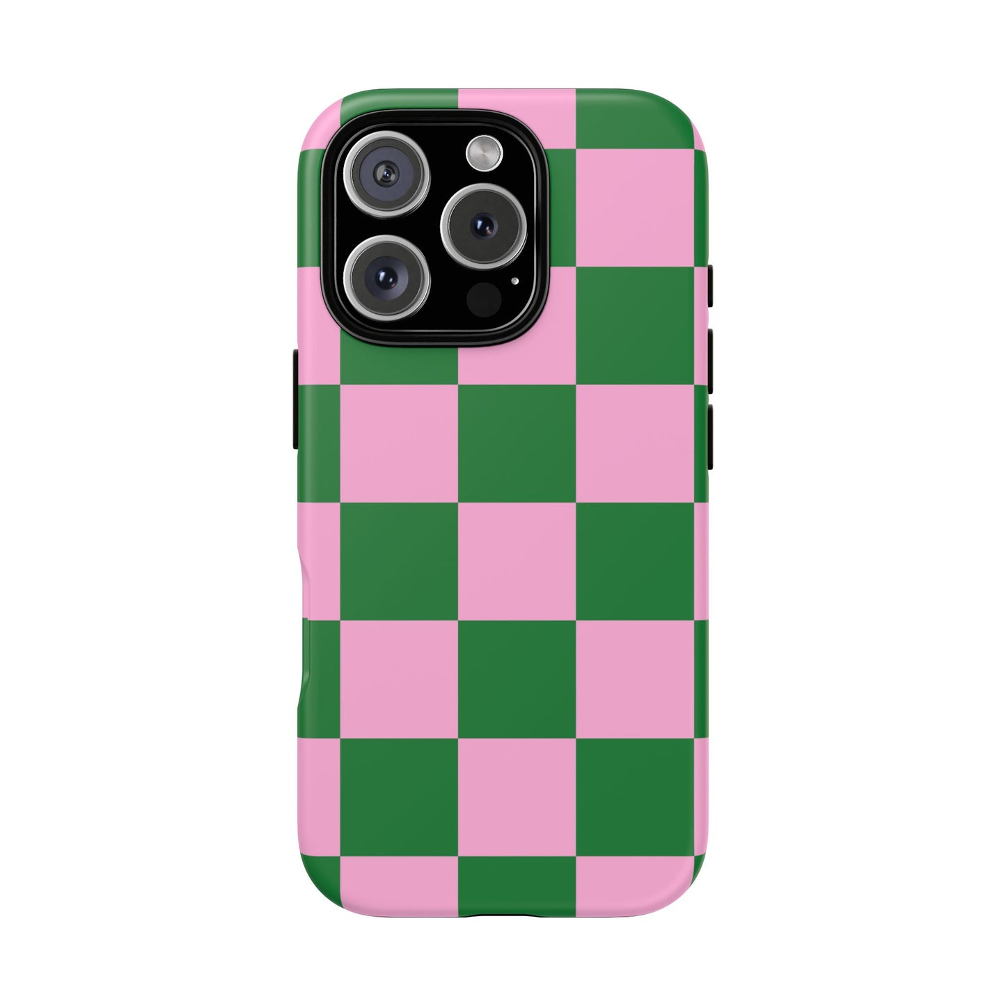 Pink Retro Checkered Phone Case – 90s Aesthetic, Vintage Grid Pattern for iPhone & Samsung - JGUS