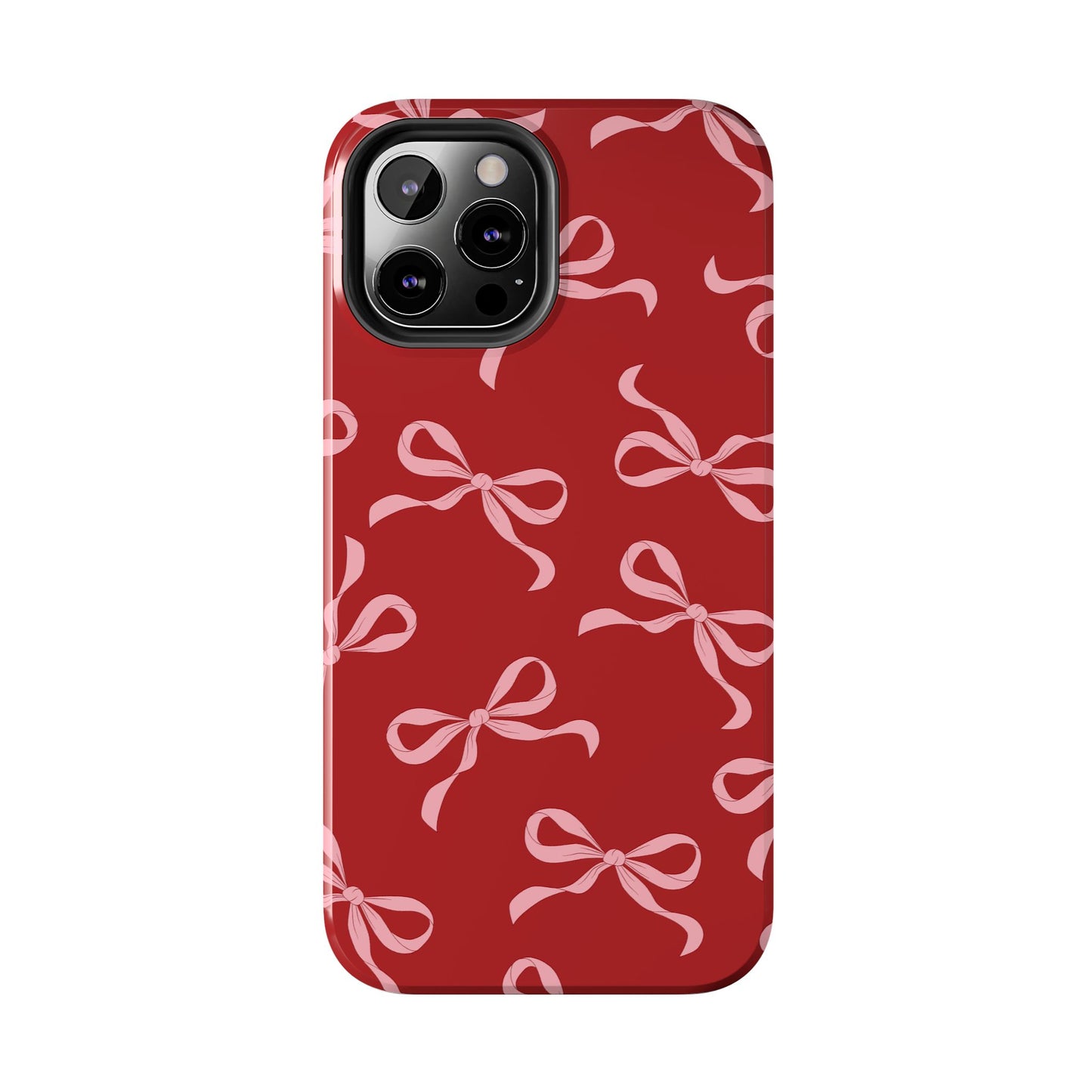 Pink Bows on Red Phone Case