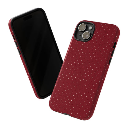 Burgundy  & White Dots Case - JGUS