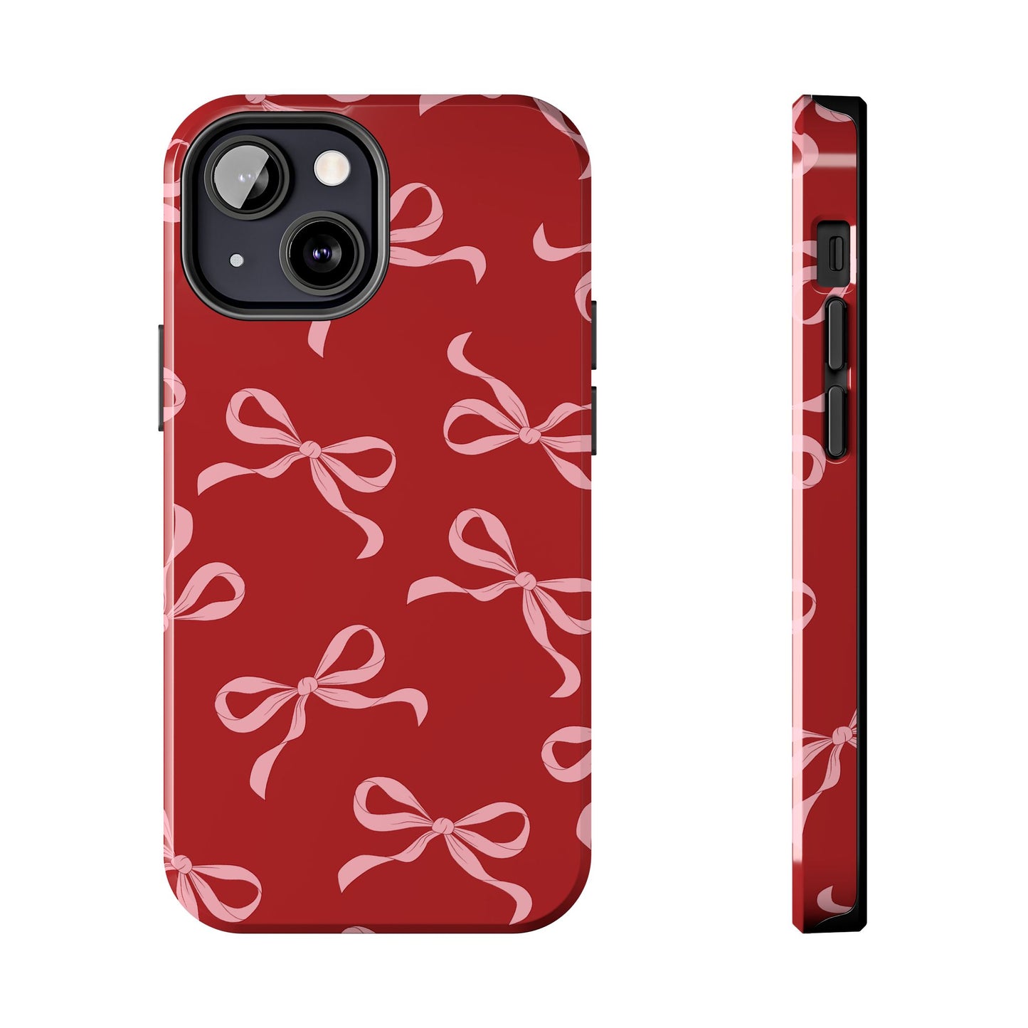 Pink Bows on Red Phone Case