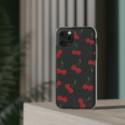 Random Cherry Pattern Clear Phone Case