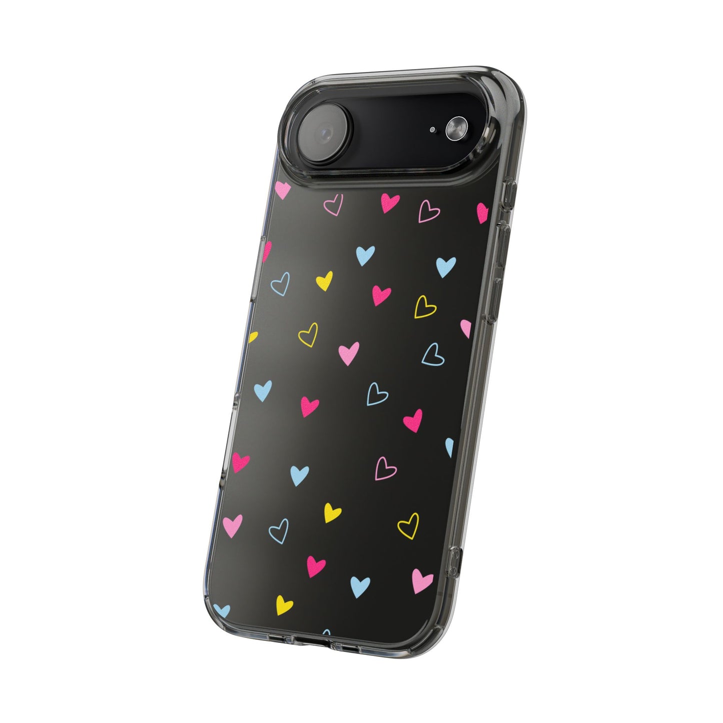 Transparent Heart Design Pattern Clear Phone Case