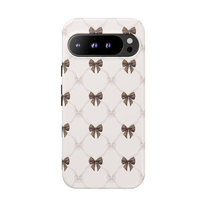 Chic Bow Pattern Phone Case | Elegant Clear Protective Case | Stylish iPhone & Samsung Cover - JGUS